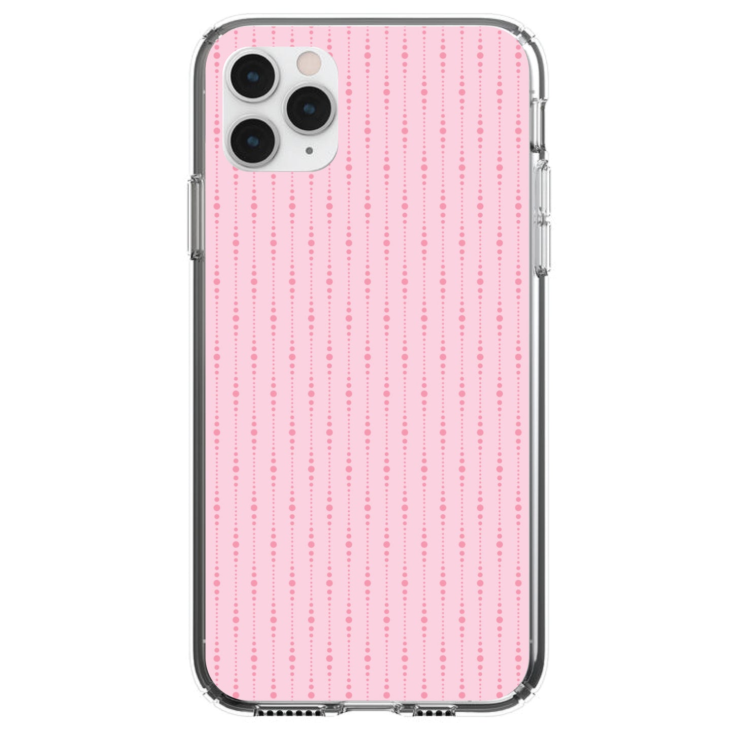 DistinctInk® Clear Shockproof Hybrid Case for Apple iPhone / Samsung Galaxy / Google Pixel - Pink Dot Line Pattern