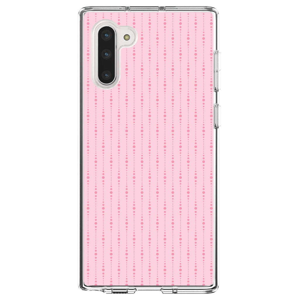 Pink Dot Line Pattern Clear Shockproof iPhone Case, view 9