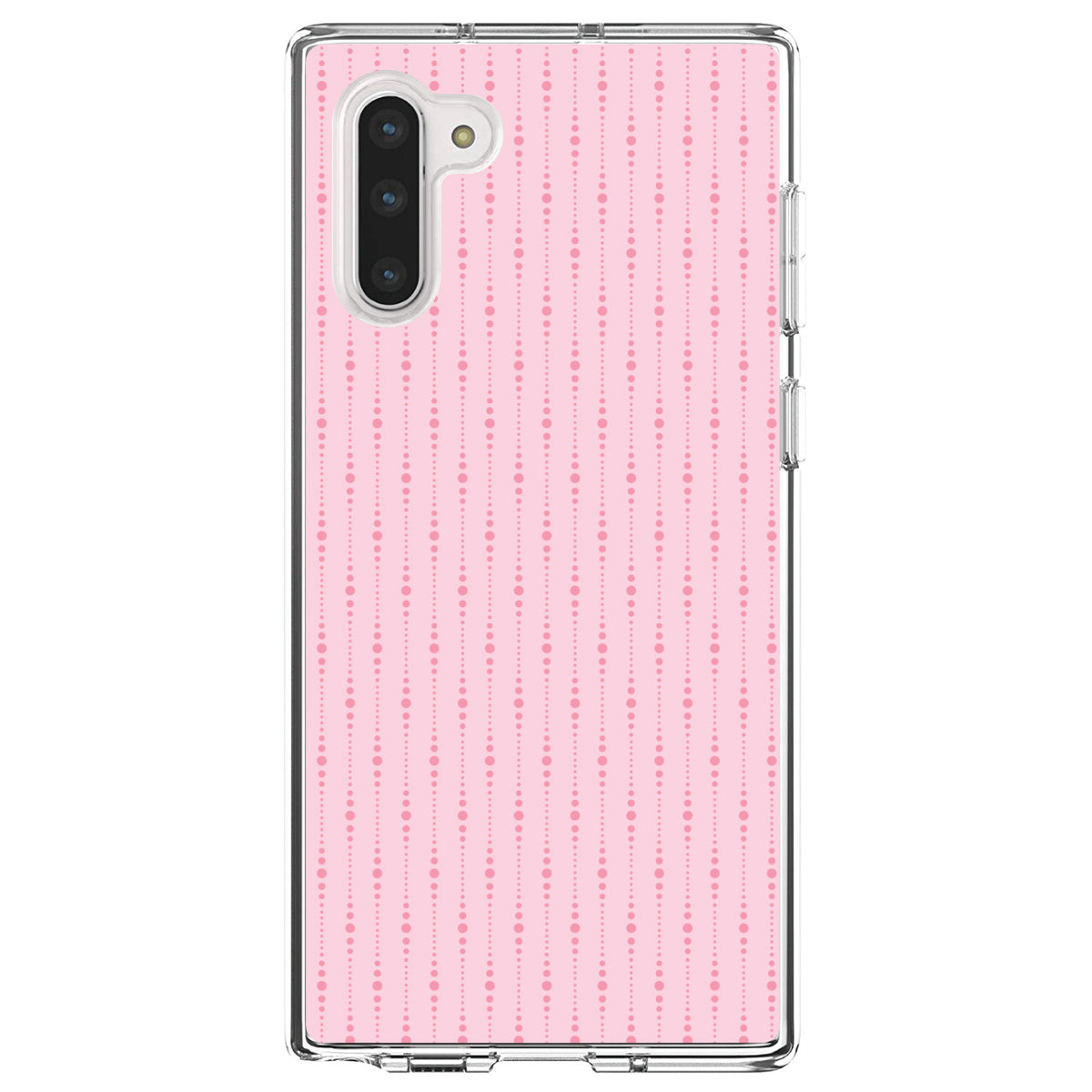 Pink Dot Line Pattern Clear Shockproof iPhone Case, view 9