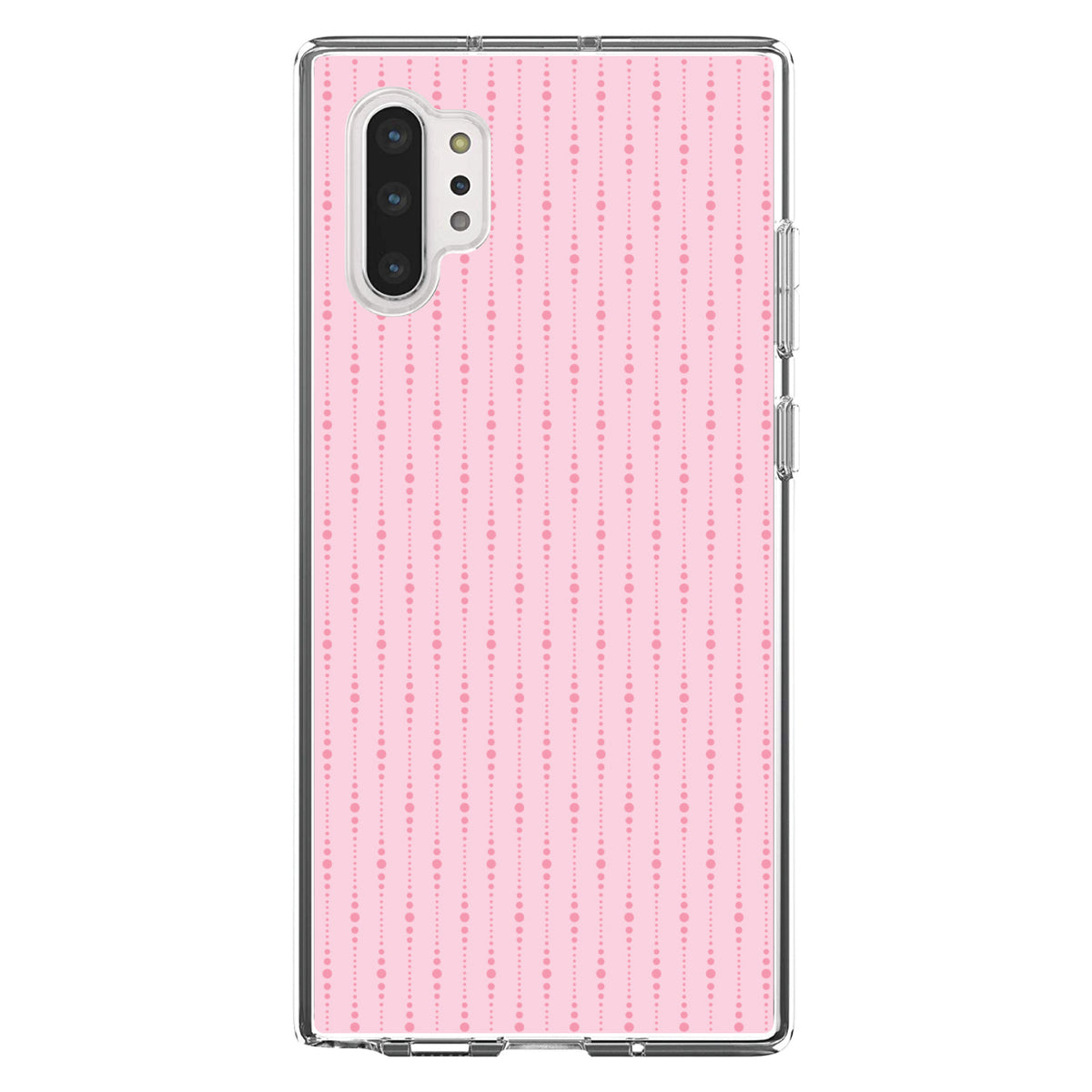 Pink Dot Line Pattern Clear Shockproof iPhone Case, view 10