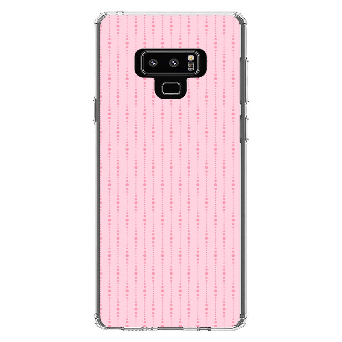 Pink Dot Line Pattern Clear Shockproof iPhone Case, view 11