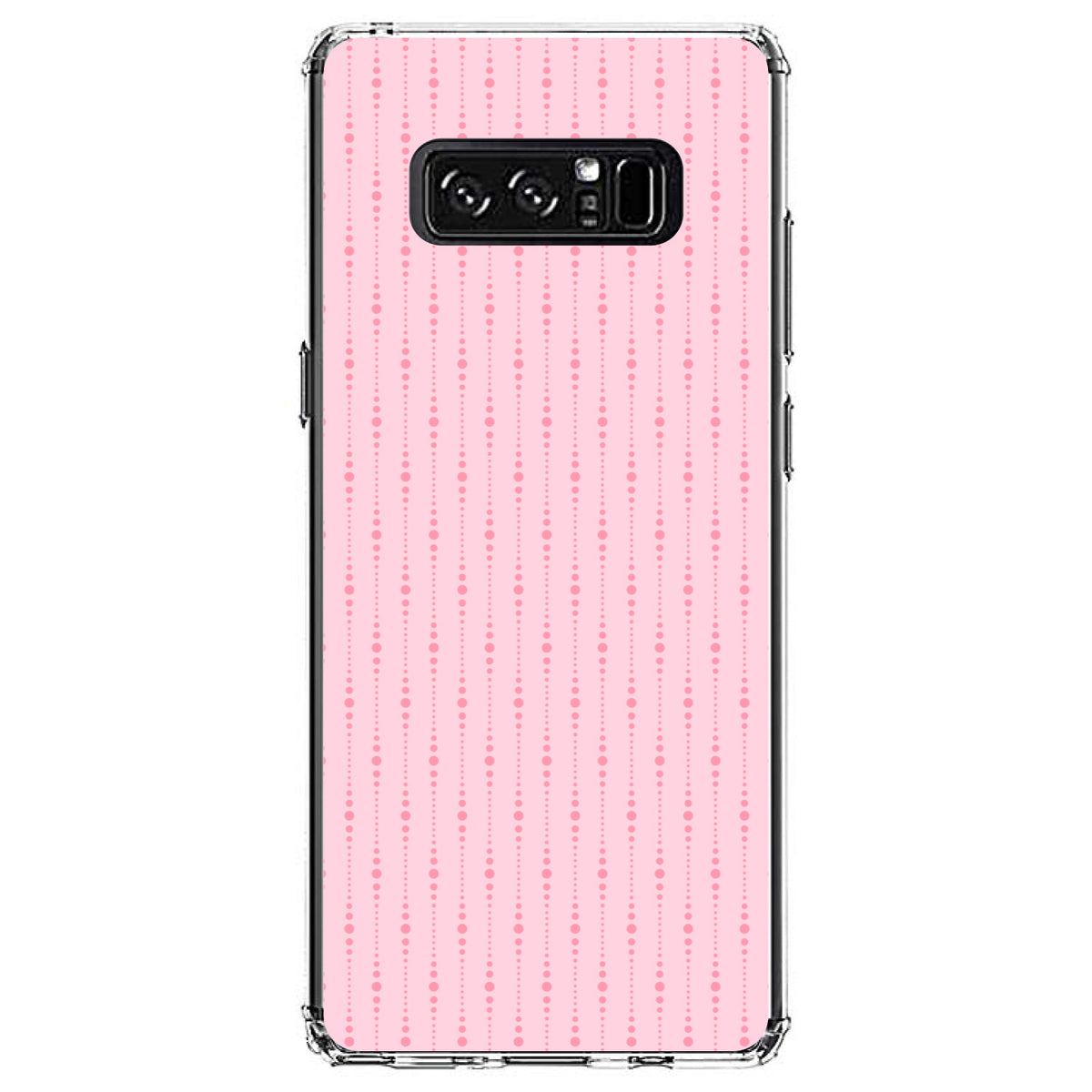 Pink Dot Line Pattern Clear Shockproof iPhone Case, view 12