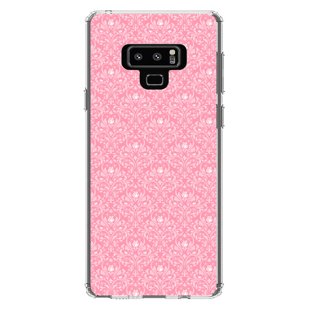 Pink & White Rose Pattern Clear Shockproof iPhone Case, view 11