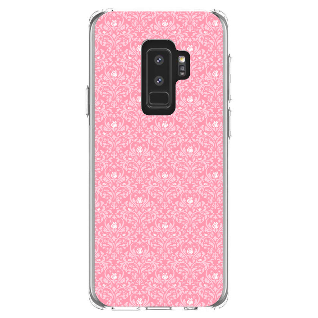 Pink & White Rose Pattern Clear Shockproof iPhone Case, view 20