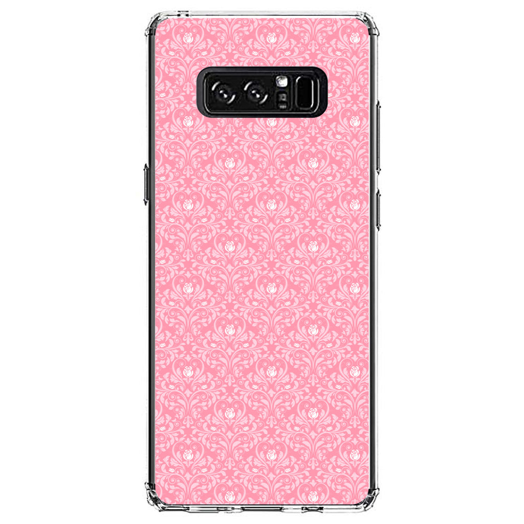 Pink & White Rose Pattern Clear Shockproof iPhone Case, view 12