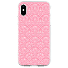 DistinctInk® Clear Shockproof Hybrid Case for Apple iPhone / Samsung Galaxy / Google Pixel - Pink & White Rose Pattern