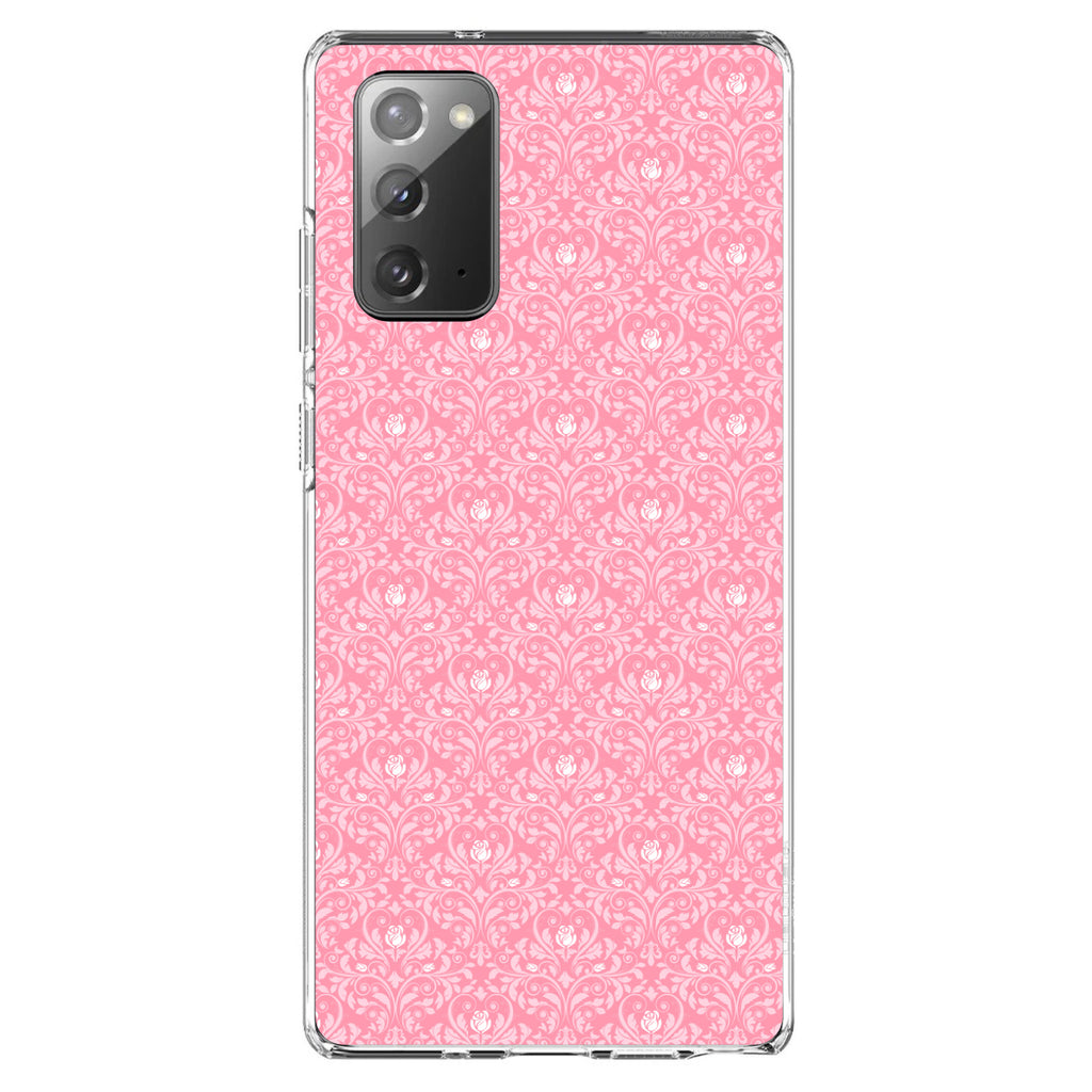 Pink & White Rose Pattern Clear Shockproof iPhone Case, view 7