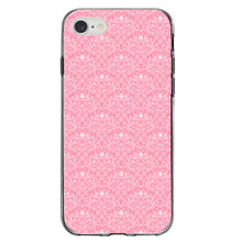 DistinctInk® Clear Shockproof Hybrid Case for Apple iPhone / Samsung Galaxy / Google Pixel - Pink & White Rose Pattern