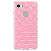 DistinctInk® Clear Shockproof Hybrid Case for Apple iPhone / Samsung Galaxy / Google Pixel - Pink & White Rose Pattern