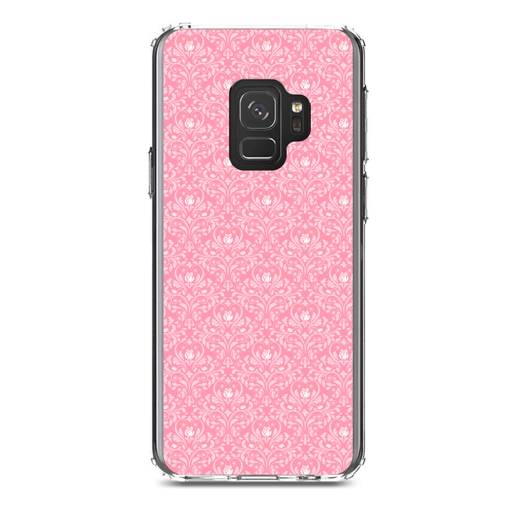 Pink & White Rose Pattern Clear Shockproof iPhone Case, view 19