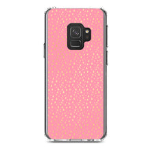 DistinctInk® Clear Shockproof Hybrid Case for Apple iPhone / Samsung Galaxy / Google Pixel - Pink & Gold Star Pattern