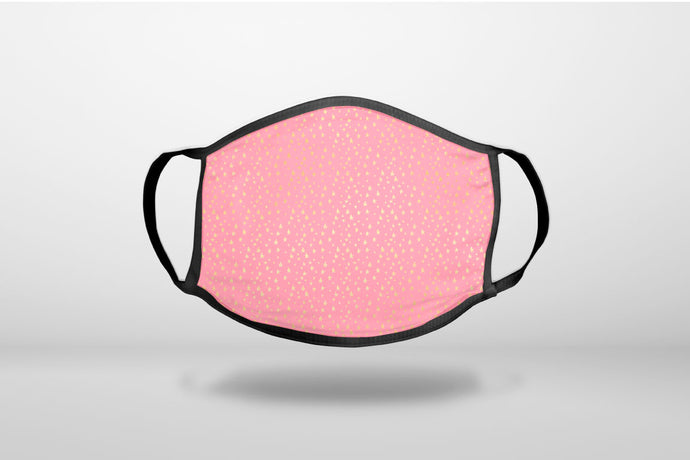 Pink & Gold Star Pattern - 3-Ply Reusable Soft Face Mask Covering, Unisex, Cotton Inner Layer