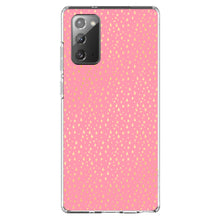 DistinctInk® Clear Shockproof Hybrid Case for Apple iPhone / Samsung Galaxy / Google Pixel - Pink & Gold Star Pattern