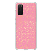 DistinctInk® Clear Shockproof Hybrid Case for Apple iPhone / Samsung Galaxy / Google Pixel - Pink & Gold Star Pattern