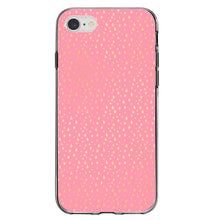 DistinctInk® Clear Shockproof Hybrid Case for Apple iPhone / Samsung Galaxy / Google Pixel - Pink & Gold Star Pattern