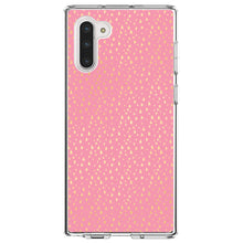 DistinctInk® Clear Shockproof Hybrid Case for Apple iPhone / Samsung Galaxy / Google Pixel - Pink & Gold Star Pattern