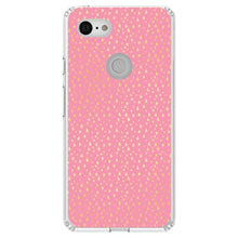 DistinctInk® Clear Shockproof Hybrid Case for Apple iPhone / Samsung Galaxy / Google Pixel - Pink & Gold Star Pattern