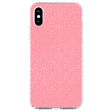 DistinctInk® Clear Shockproof Hybrid Case for Apple iPhone / Samsung Galaxy / Google Pixel - Pink & Gold Star Pattern