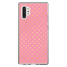 DistinctInk® Clear Shockproof Hybrid Case for Apple iPhone / Samsung Galaxy / Google Pixel - Pink & Gold Polka Dot Pattern