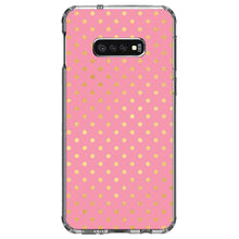 DistinctInk® Clear Shockproof Hybrid Case for Apple iPhone / Samsung Galaxy / Google Pixel - Pink & Gold Polka Dot Pattern