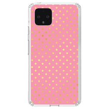 DistinctInk® Clear Shockproof Hybrid Case for Apple iPhone / Samsung Galaxy / Google Pixel - Pink & Gold Polka Dot Pattern