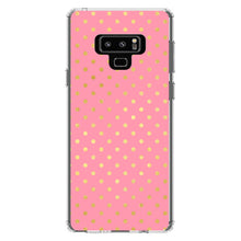DistinctInk® Clear Shockproof Hybrid Case for Apple iPhone / Samsung Galaxy / Google Pixel - Pink & Gold Polka Dot Pattern