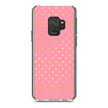 DistinctInk® Clear Shockproof Hybrid Case for Apple iPhone / Samsung Galaxy / Google Pixel - Pink & Gold Polka Dot Pattern