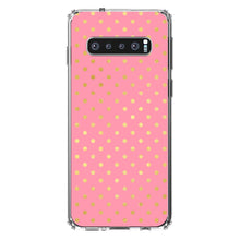 DistinctInk® Clear Shockproof Hybrid Case for Apple iPhone / Samsung Galaxy / Google Pixel - Pink & Gold Polka Dot Pattern