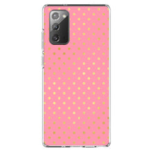 DistinctInk® Clear Shockproof Hybrid Case for Apple iPhone / Samsung Galaxy / Google Pixel - Pink & Gold Polka Dot Pattern