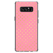 DistinctInk® Clear Shockproof Hybrid Case for Apple iPhone / Samsung Galaxy / Google Pixel - Pink & Gold Polka Dot Pattern