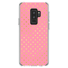 DistinctInk® Clear Shockproof Hybrid Case for Apple iPhone / Samsung Galaxy / Google Pixel - Pink & Gold Polka Dot Pattern