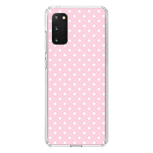 DistinctInk® Clear Shockproof Hybrid Case for Apple iPhone / Samsung Galaxy / Google Pixel - Pink & White Polka Dot Pattern
