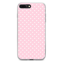 DistinctInk® Clear Shockproof Hybrid Case for Apple iPhone / Samsung Galaxy / Google Pixel - Pink & White Polka Dot Pattern