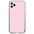 Pink & White Polka Dot Pattern Clear Shockproof iPhone Case
