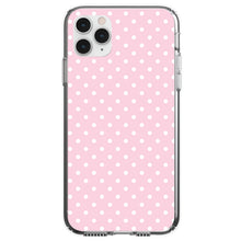 DistinctInk® Clear Shockproof Hybrid Case for Apple iPhone / Samsung Galaxy / Google Pixel - Pink & White Polka Dot Pattern