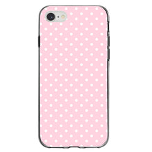 DistinctInk® Clear Shockproof Hybrid Case for Apple iPhone / Samsung Galaxy / Google Pixel - Pink & White Polka Dot Pattern