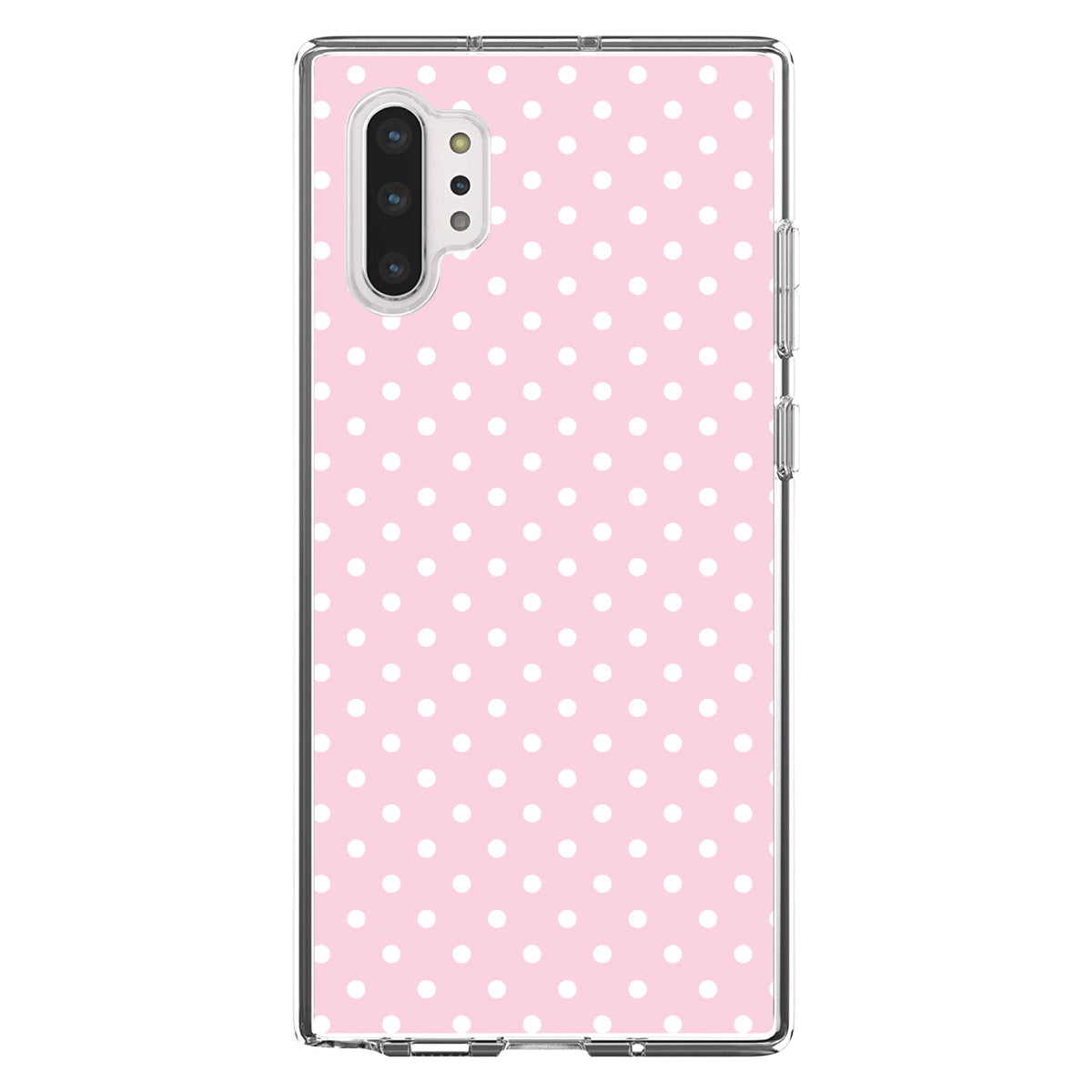 Pink & White Polka Dot Pattern Clear Shockproof iPhone Case, view 10