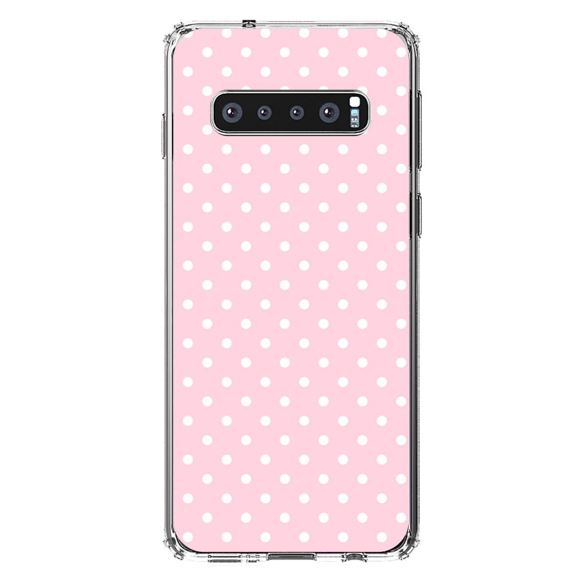 Pink & White Polka Dot Pattern Clear Shockproof iPhone Case, view 16