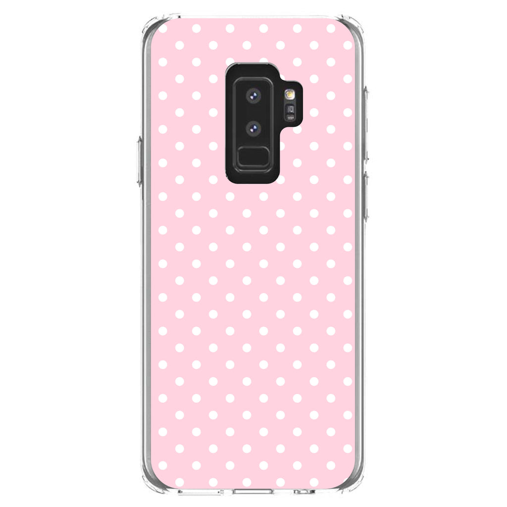 Pink & White Polka Dot Pattern Clear Shockproof iPhone Case, view 20