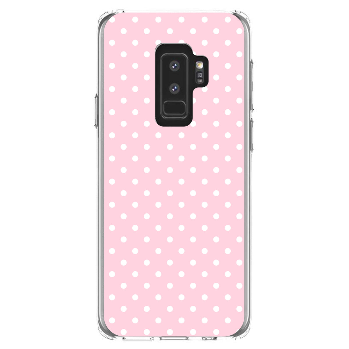 Pink & White Polka Dot Pattern Clear Shockproof iPhone Case, view 20
