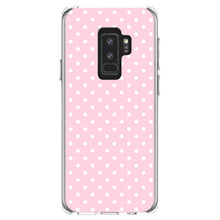 DistinctInk® Clear Shockproof Hybrid Case for Apple iPhone / Samsung Galaxy / Google Pixel - Pink & White Polka Dot Pattern