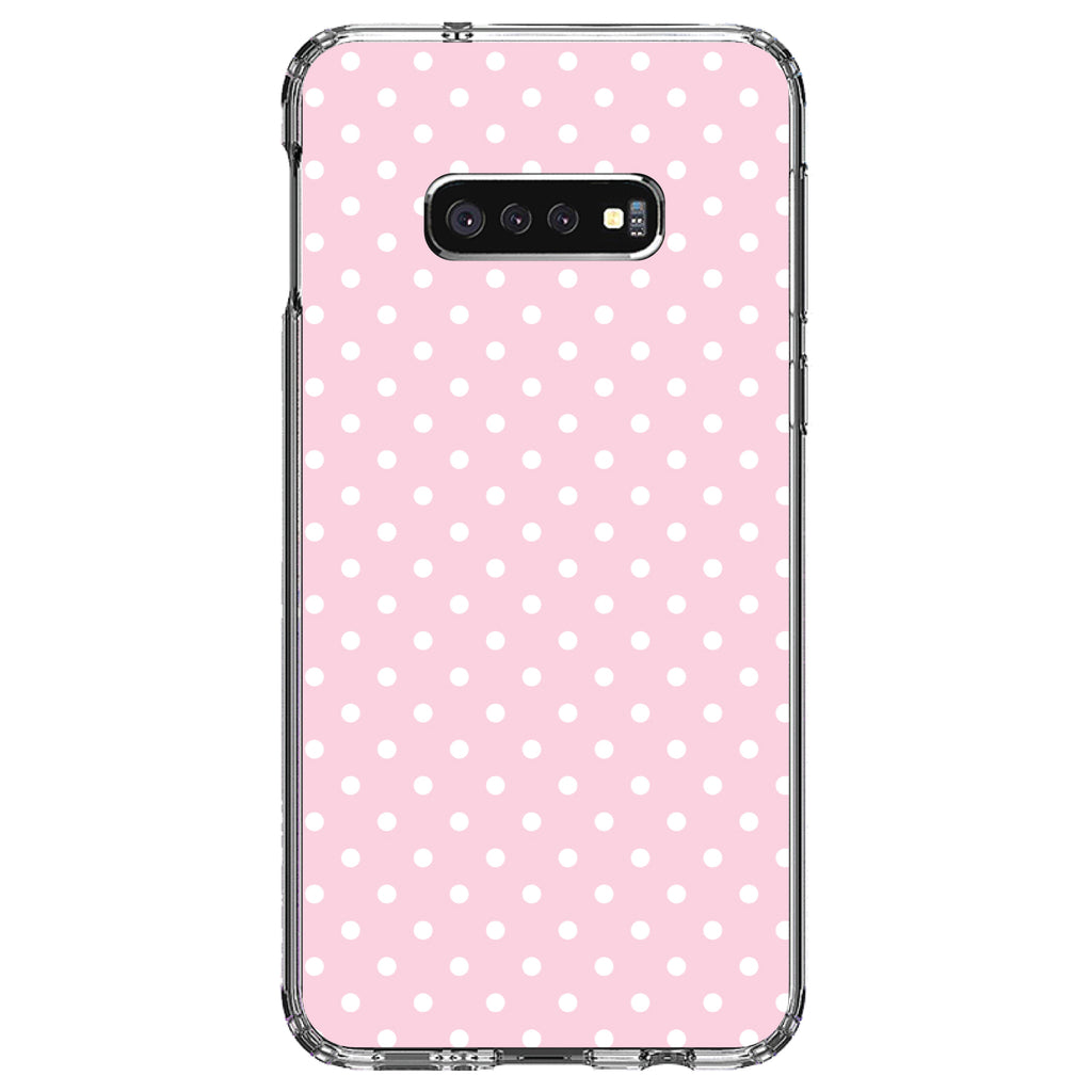 Pink & White Polka Dot Pattern Clear Shockproof iPhone Case, view 18