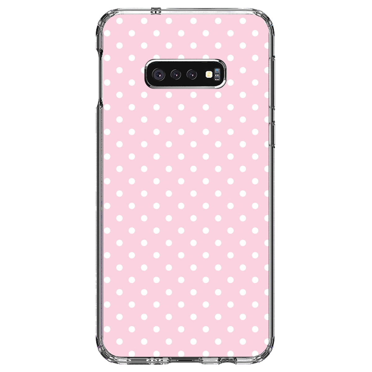 Pink & White Polka Dot Pattern Clear Shockproof iPhone Case, view 18
