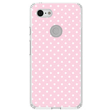 DistinctInk® Clear Shockproof Hybrid Case for Apple iPhone / Samsung Galaxy / Google Pixel - Pink & White Polka Dot Pattern