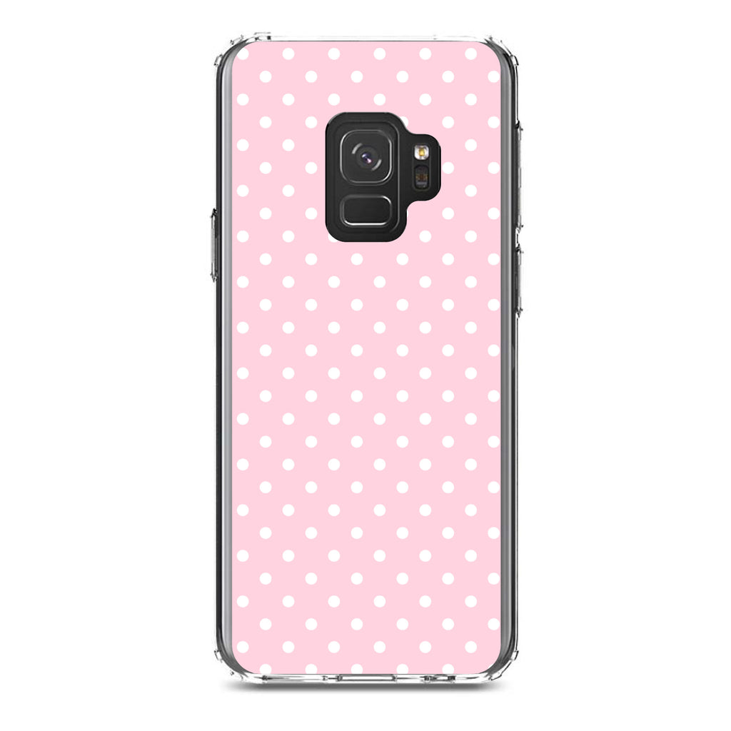 Pink & White Polka Dot Pattern Clear Shockproof iPhone Case, view 19