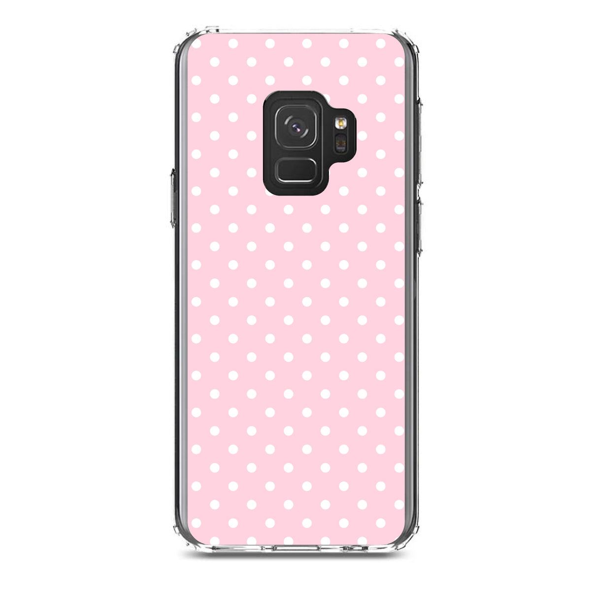 Pink & White Polka Dot Pattern Clear Shockproof iPhone Case, view 19