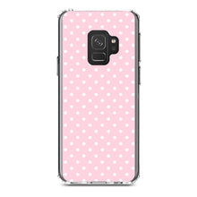 DistinctInk® Clear Shockproof Hybrid Case for Apple iPhone / Samsung Galaxy / Google Pixel - Pink & White Polka Dot Pattern