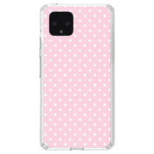 DistinctInk® Clear Shockproof Hybrid Case for Apple iPhone / Samsung Galaxy / Google Pixel - Pink & White Polka Dot Pattern