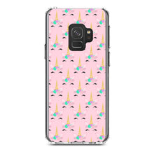 DistinctInk® Clear Shockproof Hybrid Case for Apple iPhone / Samsung Galaxy / Google Pixel - Pastel Unicorn Pattern - Pink Purple Black