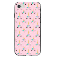DistinctInk® Clear Shockproof Hybrid Case for Apple iPhone / Samsung Galaxy / Google Pixel - Pastel Unicorn Pattern - Pink Purple Black